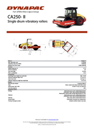 Compattatori stradali vibranti monotamburo Dynapac CA 250-II