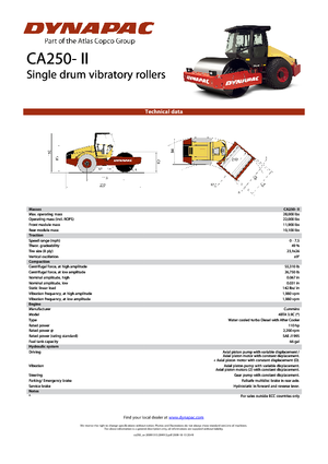 Compattatori stradali vibranti monotamburo Dynapac CA 250-II