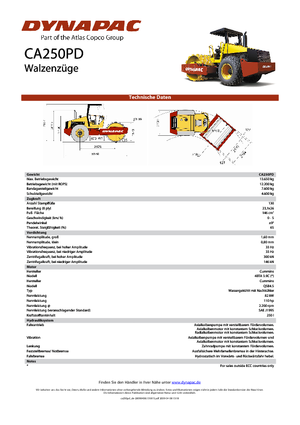 Compattatori stradali vibranti monotamburo Dynapac CA 250 PD