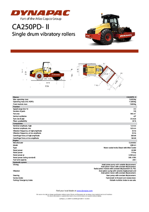 Compattatori stradali vibranti monotamburo Dynapac CA 250 PD-II