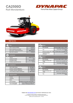 Compattatori stradali vibranti monotamburo Dynapac CA 2500 D
