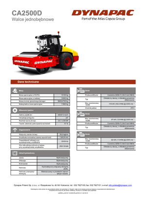 Compattatori stradali vibranti monotamburo Dynapac CA 2500 D