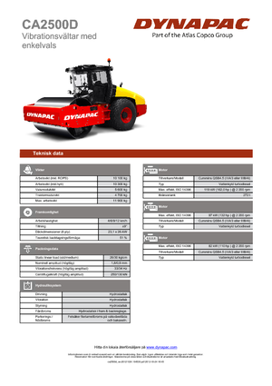Compattatori stradali vibranti monotamburo Dynapac CA 2500 D