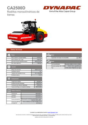 Compattatori stradali vibranti monotamburo Dynapac CA 2500 D