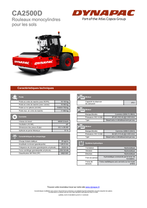 Compattatori stradali vibranti monotamburo Dynapac CA 2500 D