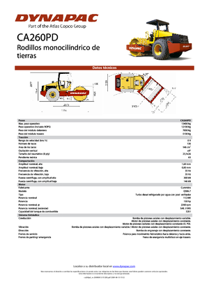 Compattatori stradali vibranti monotamburo Dynapac CA 260 PD