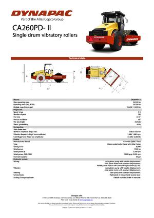 Compattatori stradali vibranti monotamburo Dynapac CA 260 PD-II
