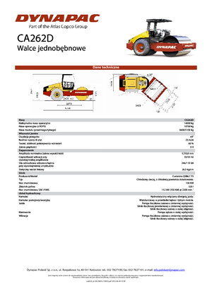 Compattatori stradali vibranti monotamburo Dynapac CA 262 D