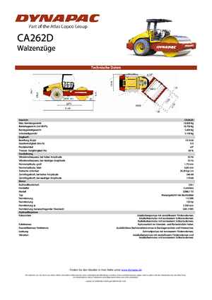 Compattatori stradali vibranti monotamburo Dynapac CA 262 D