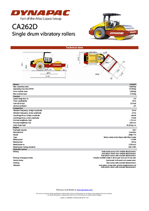 Compattatori stradali vibranti monotamburo Dynapac CA 262 D
