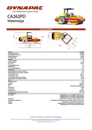 Compattatori stradali vibranti monotamburo Dynapac CA 262 PD