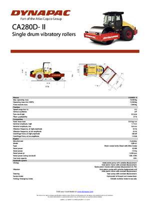 Compattatori stradali vibranti monotamburo Dynapac CA 280 D-II