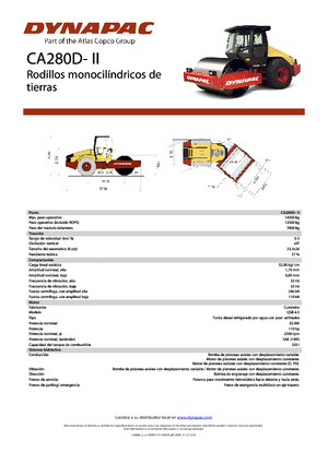 Compattatori stradali vibranti monotamburo Dynapac CA 280 D-II