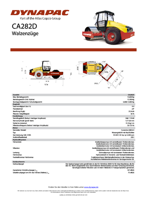 Compattatori stradali vibranti monotamburo Dynapac CA 282 D