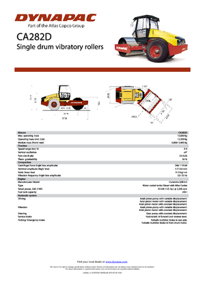 Compattatori stradali vibranti monotamburo Dynapac CA 282 D