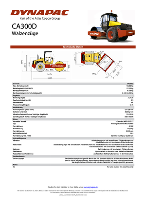 Compattatori stradali vibranti monotamburo Dynapac CA 300 D