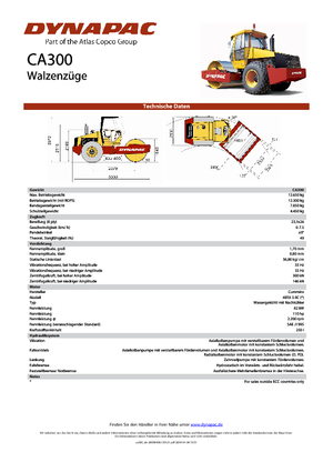 Compattatori stradali vibranti monotamburo Dynapac CA 300