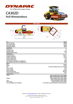 Compattatori stradali vibranti monotamburo Dynapac CA 302 D