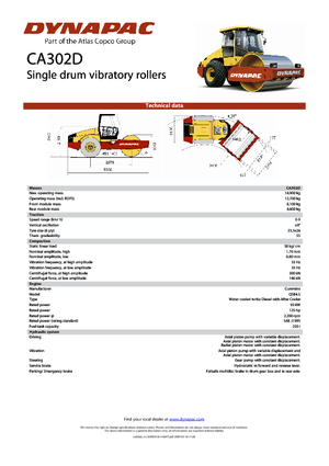 Compattatori stradali vibranti monotamburo Dynapac CA 302 D