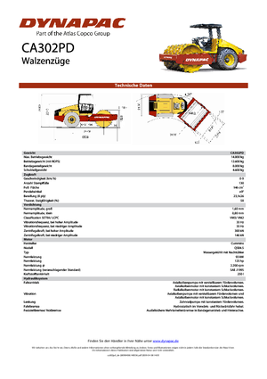 Compattatori stradali vibranti monotamburo Dynapac CA 302 PD