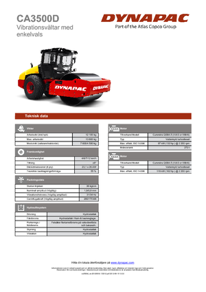 Compattatori stradali vibranti monotamburo Dynapac CA 3500 D