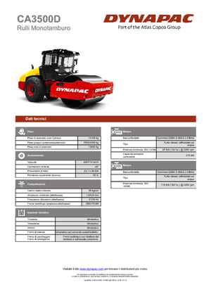 Compattatori stradali vibranti monotamburo Dynapac CA 3500 D