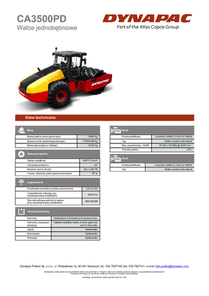 Compattatori stradali vibranti monotamburo Dynapac CA 3500 PD