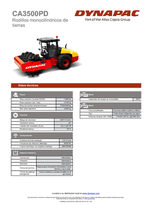 Compattatori stradali vibranti monotamburo Dynapac CA 3500 PD