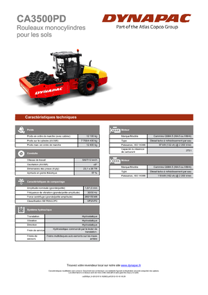 Compattatori stradali vibranti monotamburo Dynapac CA 3500 PD