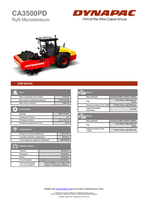 Compattatori stradali vibranti monotamburo Dynapac CA 3500 PD