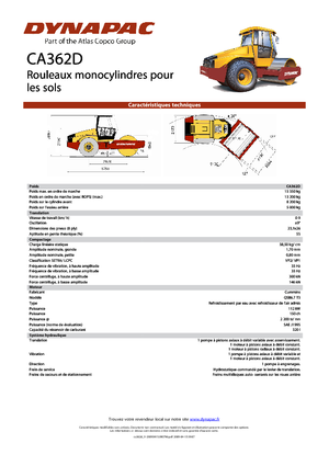 Compattatori stradali vibranti monotamburo Dynapac CA 362 D