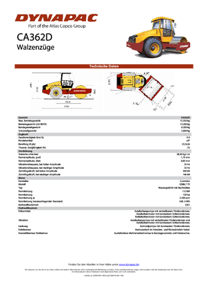 Compattatori stradali vibranti monotamburo Dynapac CA 362 D