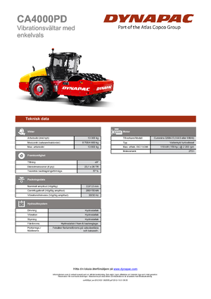 Compattatori stradali vibranti monotamburo Dynapac CA 4000 PD