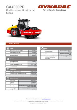Compattatori stradali vibranti monotamburo Dynapac CA 4000 PD