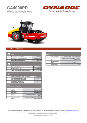 Compattatori stradali vibranti monotamburo Dynapac CA 4000 PD