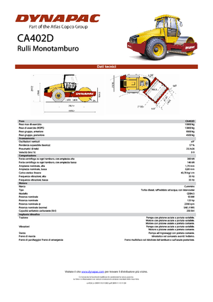 Compattatori stradali vibranti monotamburo Dynapac CA 402 D
