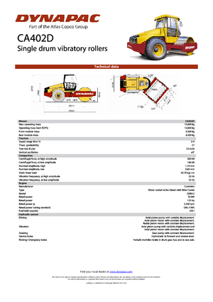 Compattatori stradali vibranti monotamburo Dynapac CA 402 D