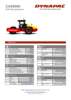 Compattatori stradali vibranti monotamburo Dynapac CA 5000 D