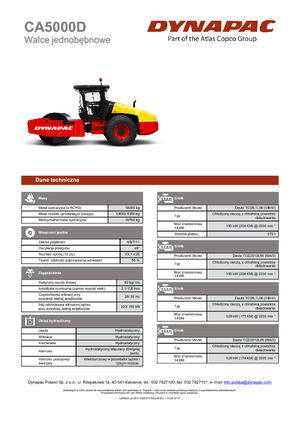 Compattatori stradali vibranti monotamburo Dynapac CA 5000 D
