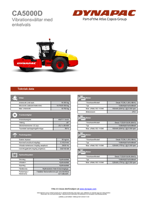 Compattatori stradali vibranti monotamburo Dynapac CA 5000 D