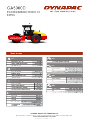 Compattatori stradali vibranti monotamburo Dynapac CA 5000 D