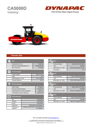 Compattatori stradali vibranti monotamburo Dynapac CA 5000 D