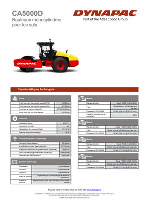 Compattatori stradali vibranti monotamburo Dynapac CA 5000 D