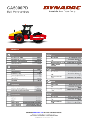 Compattatori stradali vibranti monotamburo Dynapac CA 5000 PD