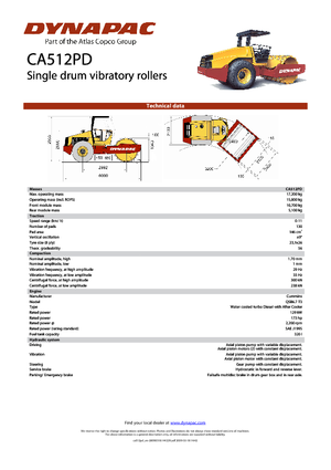 Compattatori stradali vibranti monotamburo Dynapac CA 512 PD