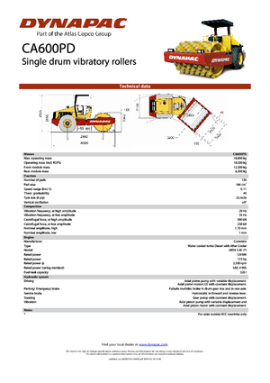 Compattatori stradali vibranti monotamburo Dynapac CA 600 PD