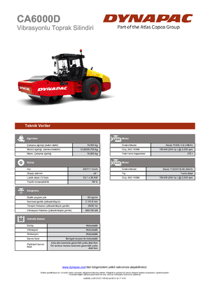 Compattatori stradali vibranti monotamburo Dynapac CA 6000 D
