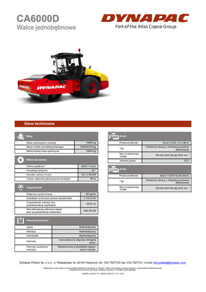 Compattatori stradali vibranti monotamburo Dynapac CA 6000 D