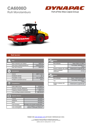 Compattatori stradali vibranti monotamburo Dynapac CA 6000 D 
