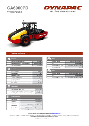 Compattatori stradali vibranti monotamburo Dynapac CA 6000 PD